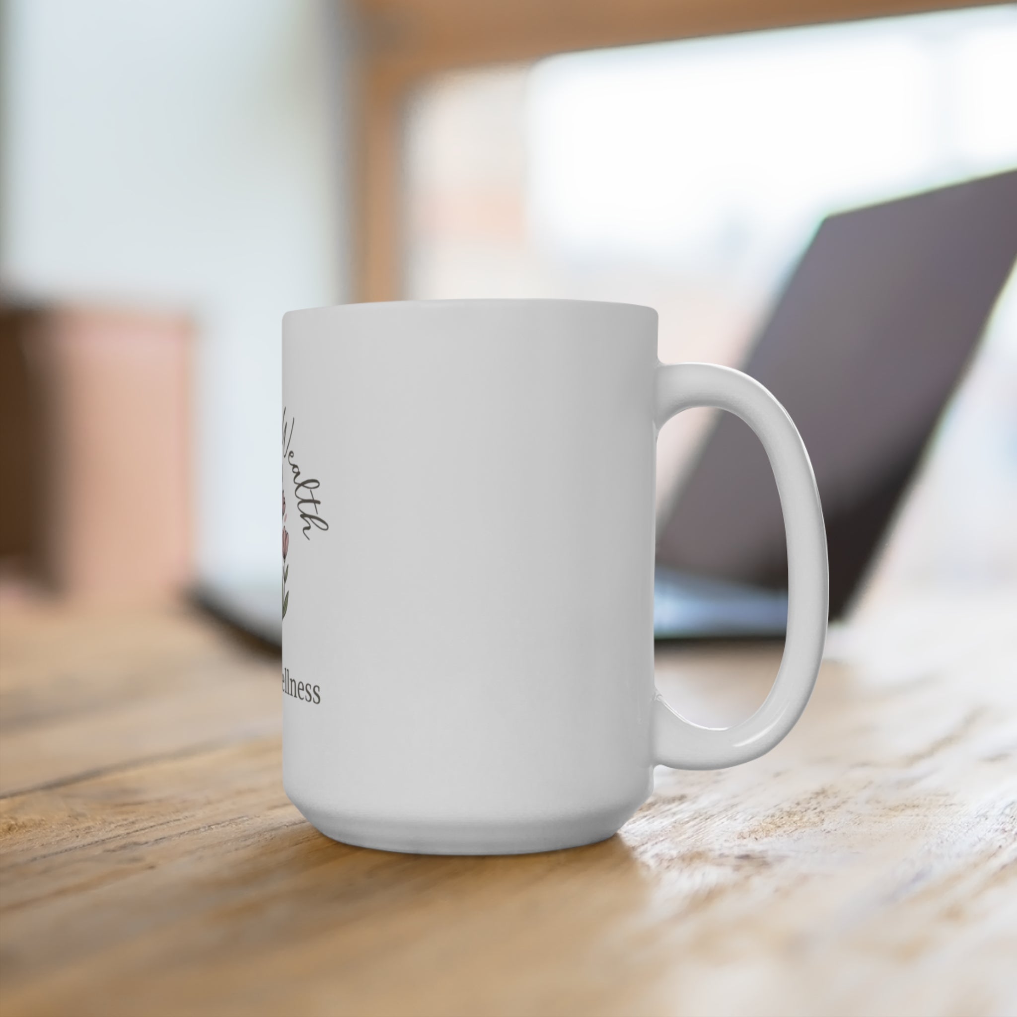 Health Is Wealth PCOS Wellness Mug — 15oz Inspirational Self‑Care Coffee Cup