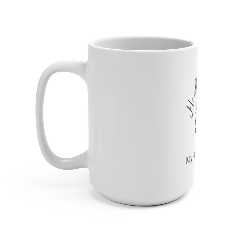 Health Is Wealth PCOS Wellness Mug — 15oz Inspirational Self‑Care Coffee Cup