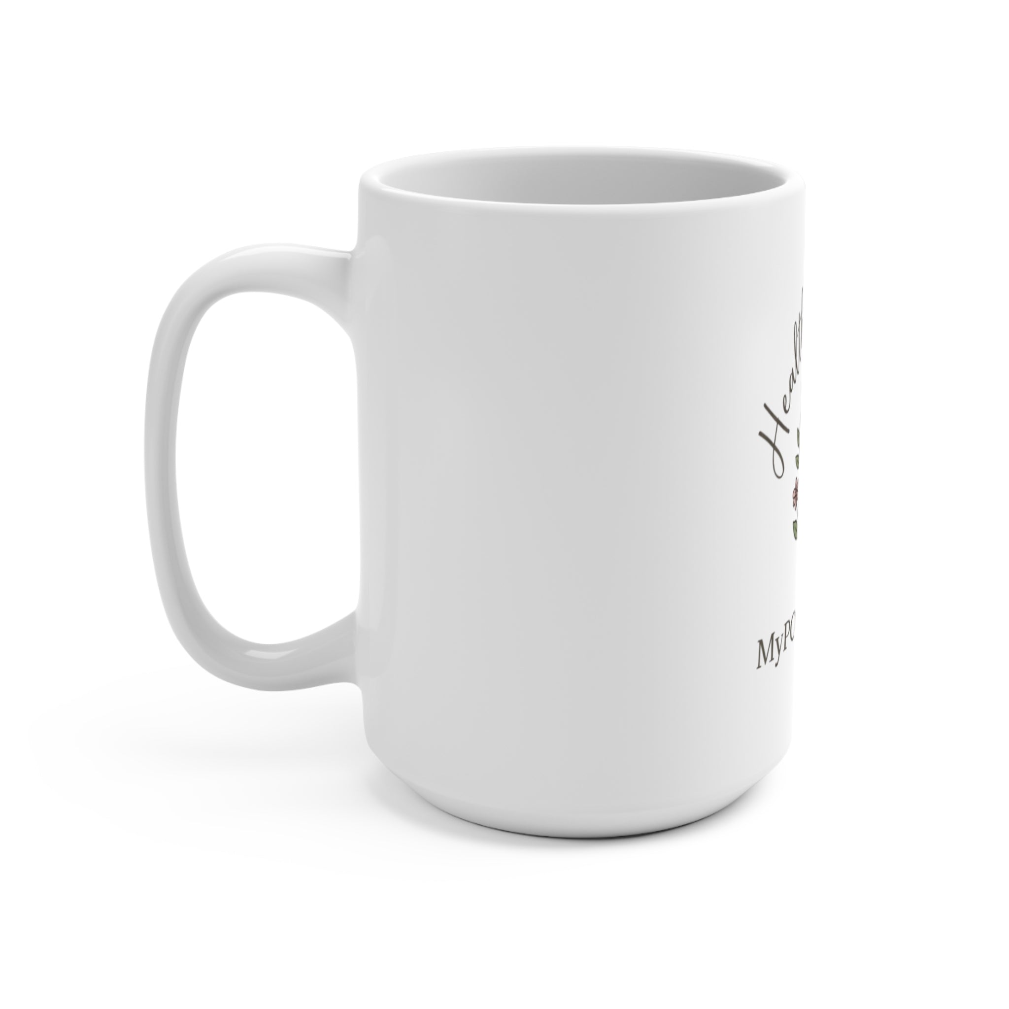 Health Is Wealth PCOS Wellness Mug — 15oz Inspirational Self‑Care Coffee Cup